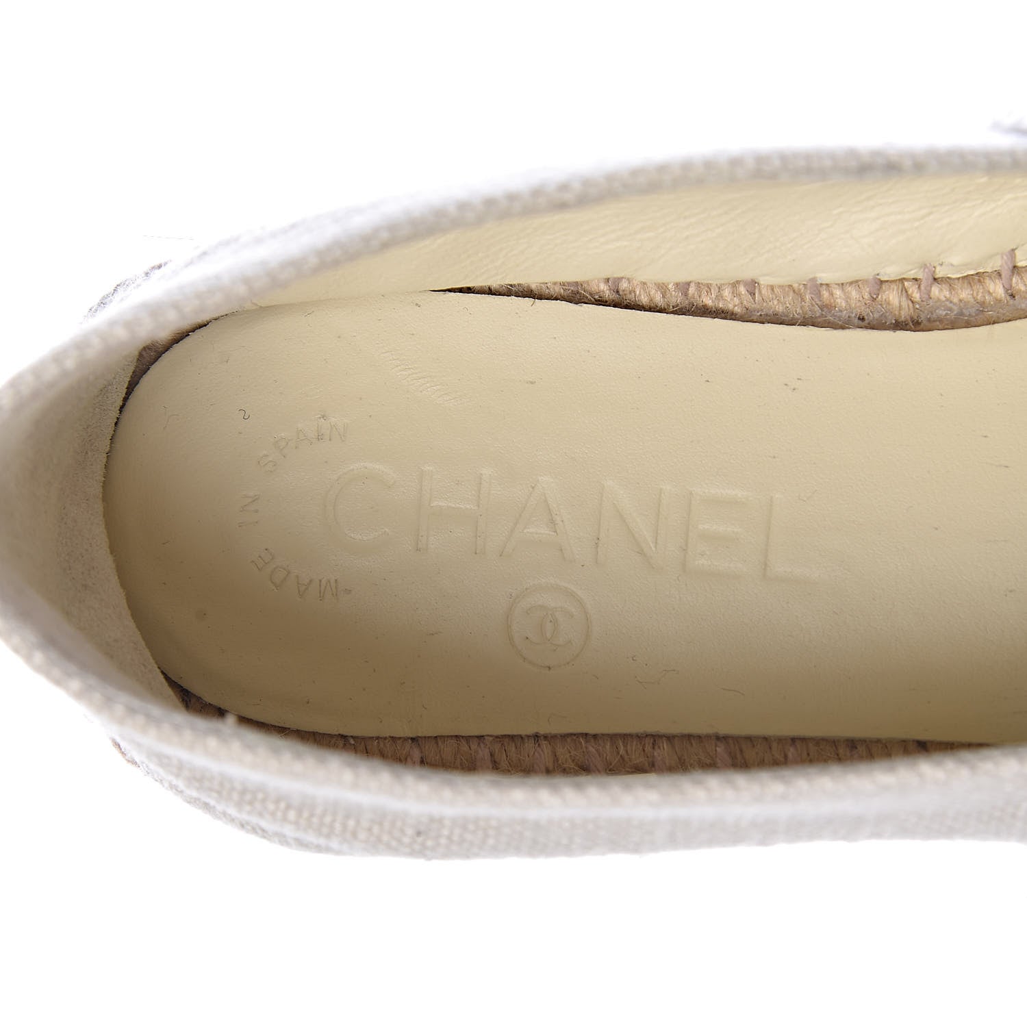 Chanel Linen CC Espadrilles 37 Beige Black 11 of 12