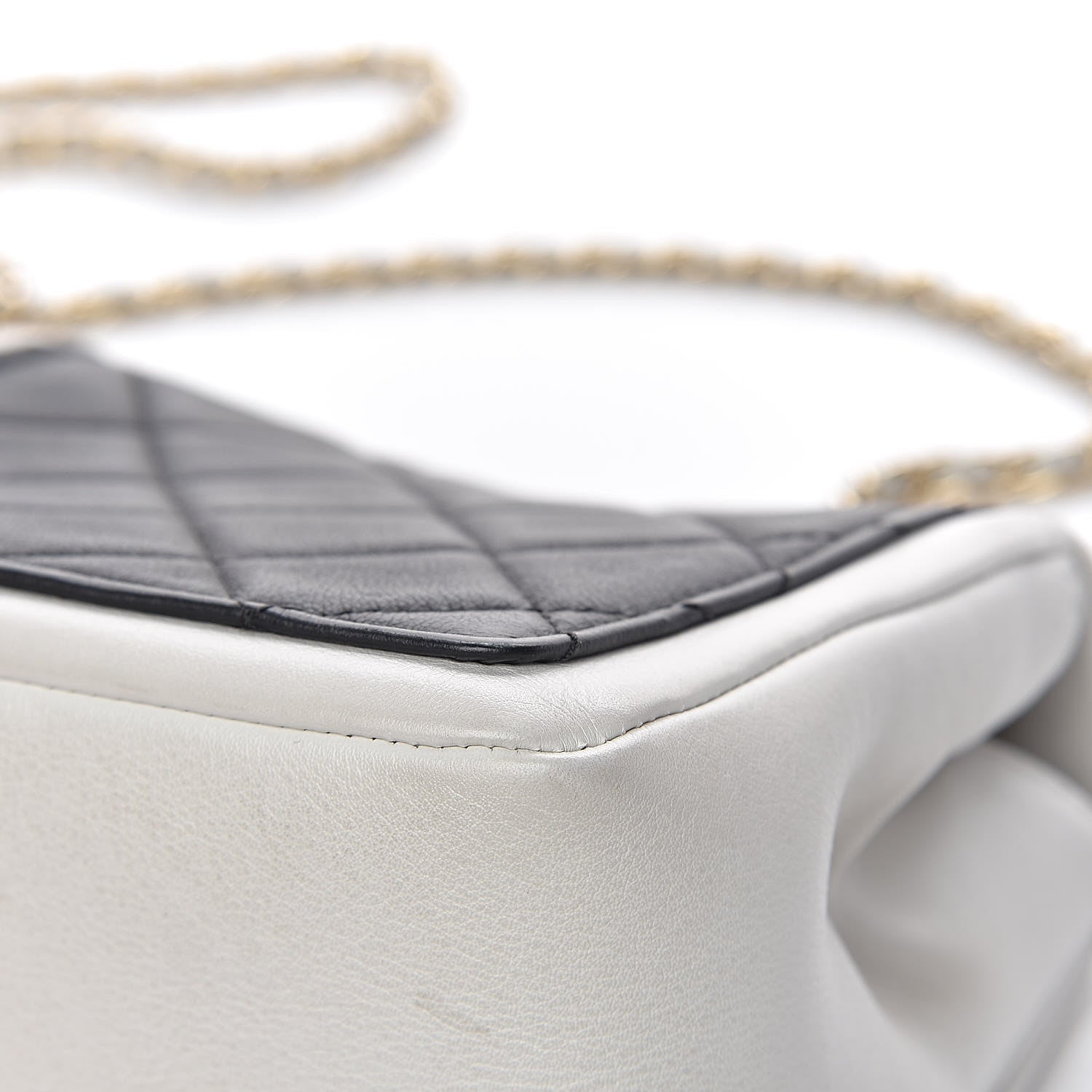 Chanel Lambskin Quilted Graphic Mini Flap Bag Black White 16 of 17
