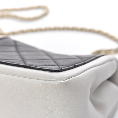 Chanel Lambskin Quilted Graphic Mini Flap Bag Black White 16 of 17