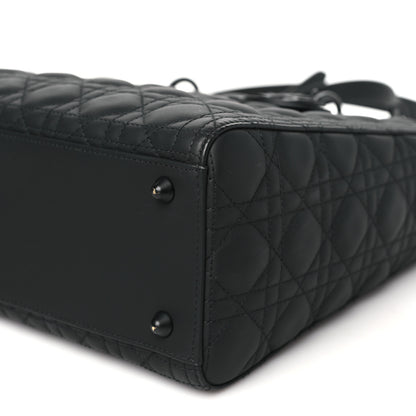 Christian Dior Ultra Matte Calfskin Cannage Large Lady Dior Black 10 of 10