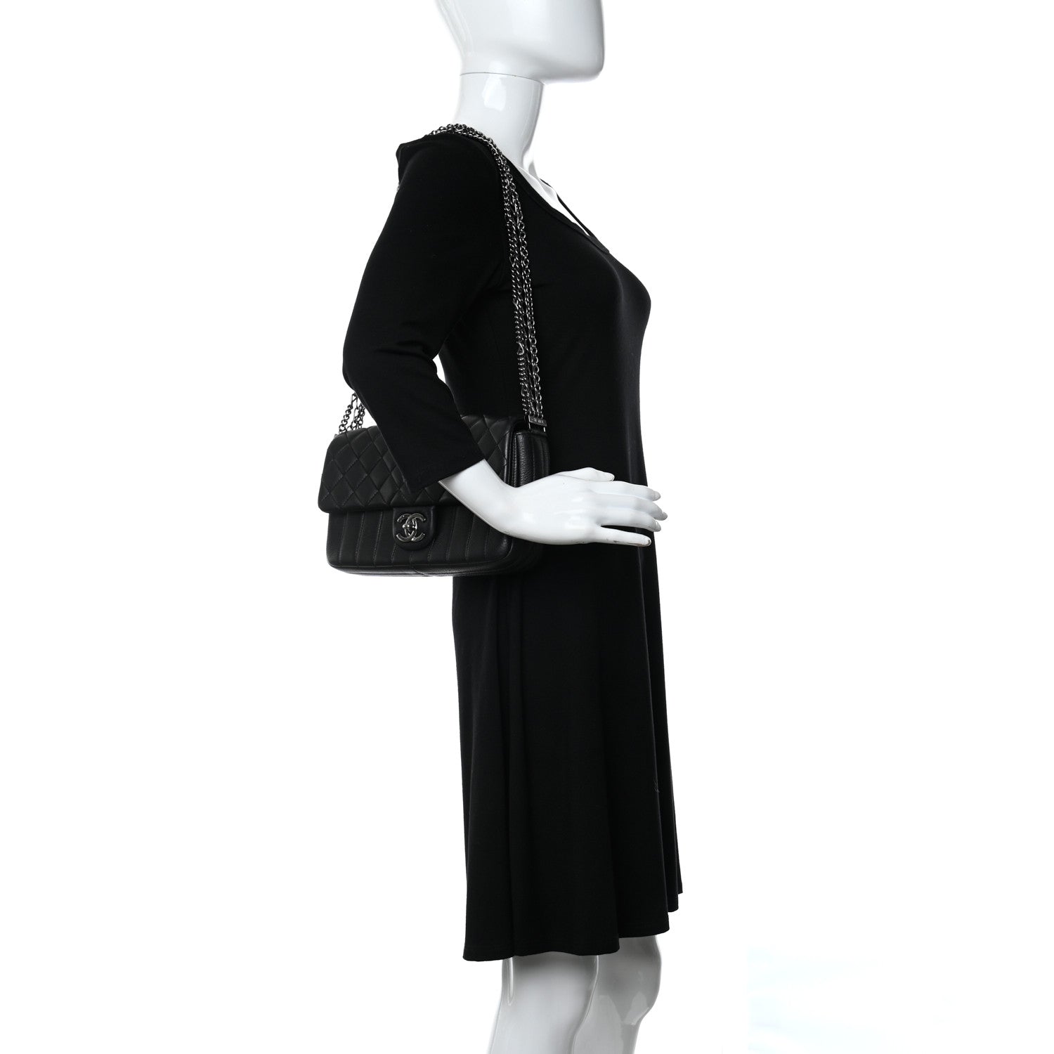 Chanel Calfskin Quilted Multi Chain Flap Black 2 of 9