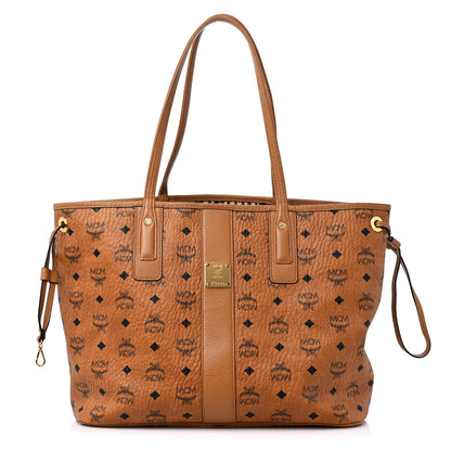 MCM Visetos Medium Liz Reversible Shopper Tote Cognac 1 of 13