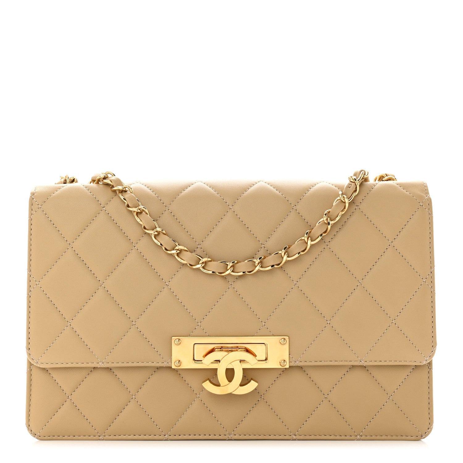 Chanel Lambskin Quilted Large Golden Class Flap Beige 1 of 11