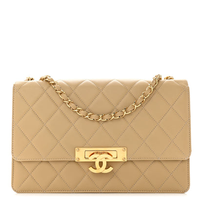 Chanel Lambskin Quilted Large Golden Class Flap Beige 1 of 11