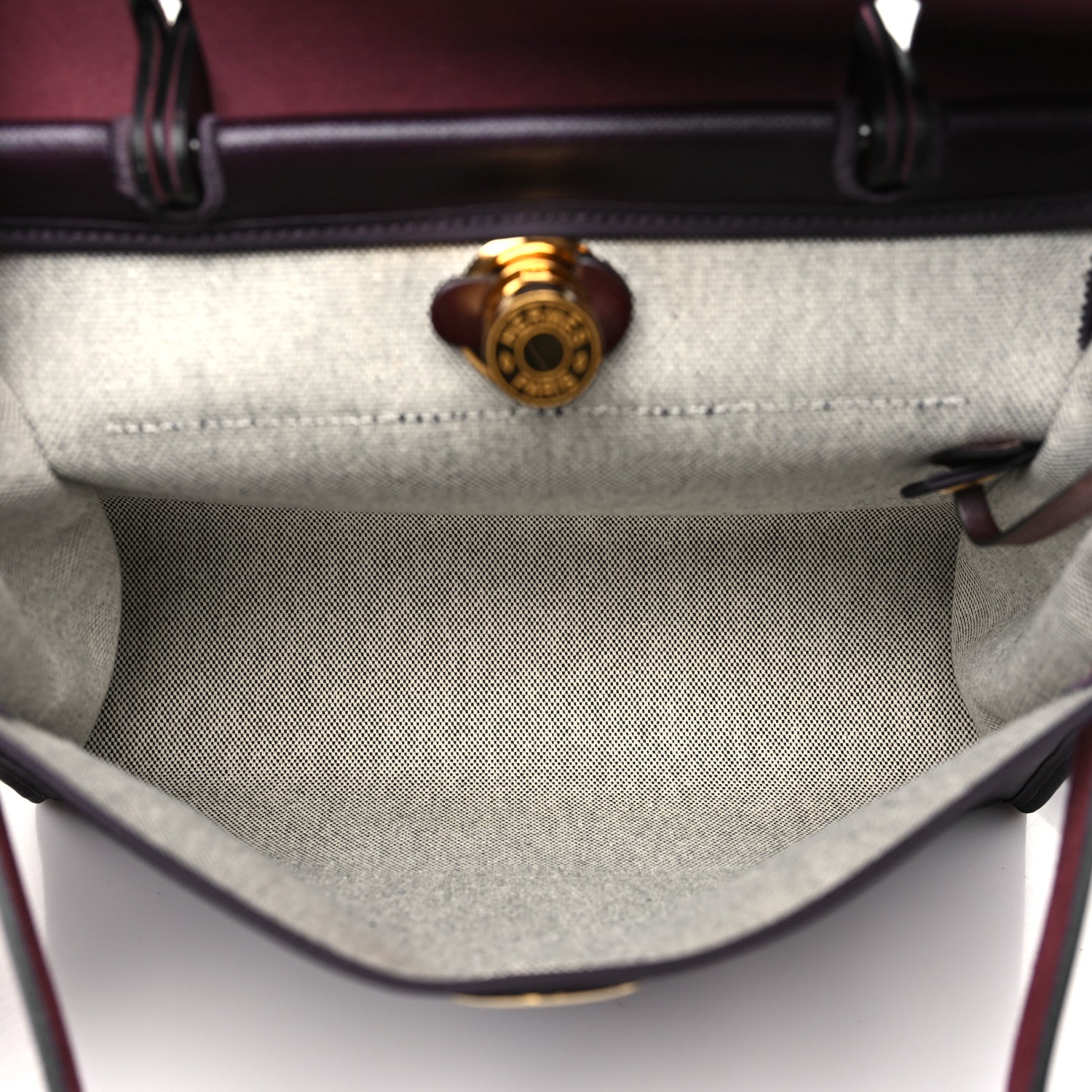 Hermes Toile H Berline Vache Hunter Herbag Zip PM 31 Cassis Ecru Black Rouge Sellier 6 of 11