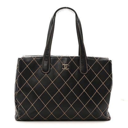 Chanel Calfskin Wild Stitch Large Tote Black 1 of 15