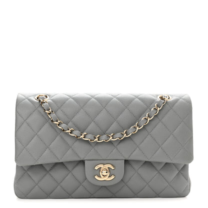 Chanel Caviar Quilted Medium Double Flap Grey 1 of 10