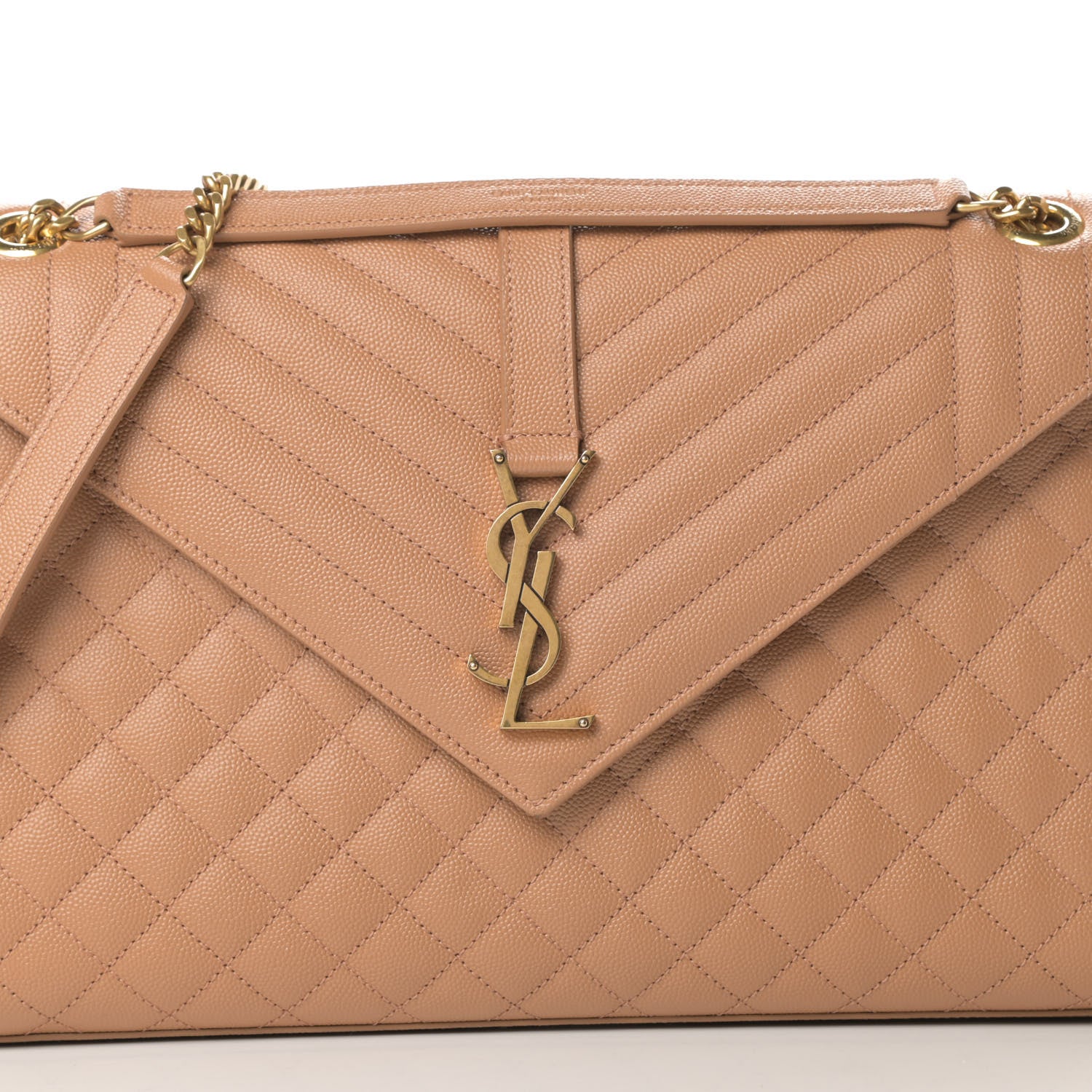 Saint Laurent Grain De Poudre Textured Mixed Matelasse Triquilt Large Monogram Satchel Dune 8 of 12