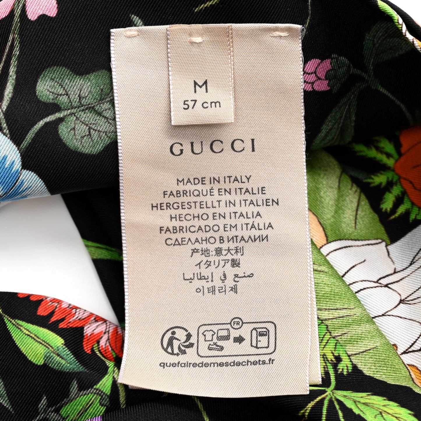 Silk Monogram Flora Print Headband M Black