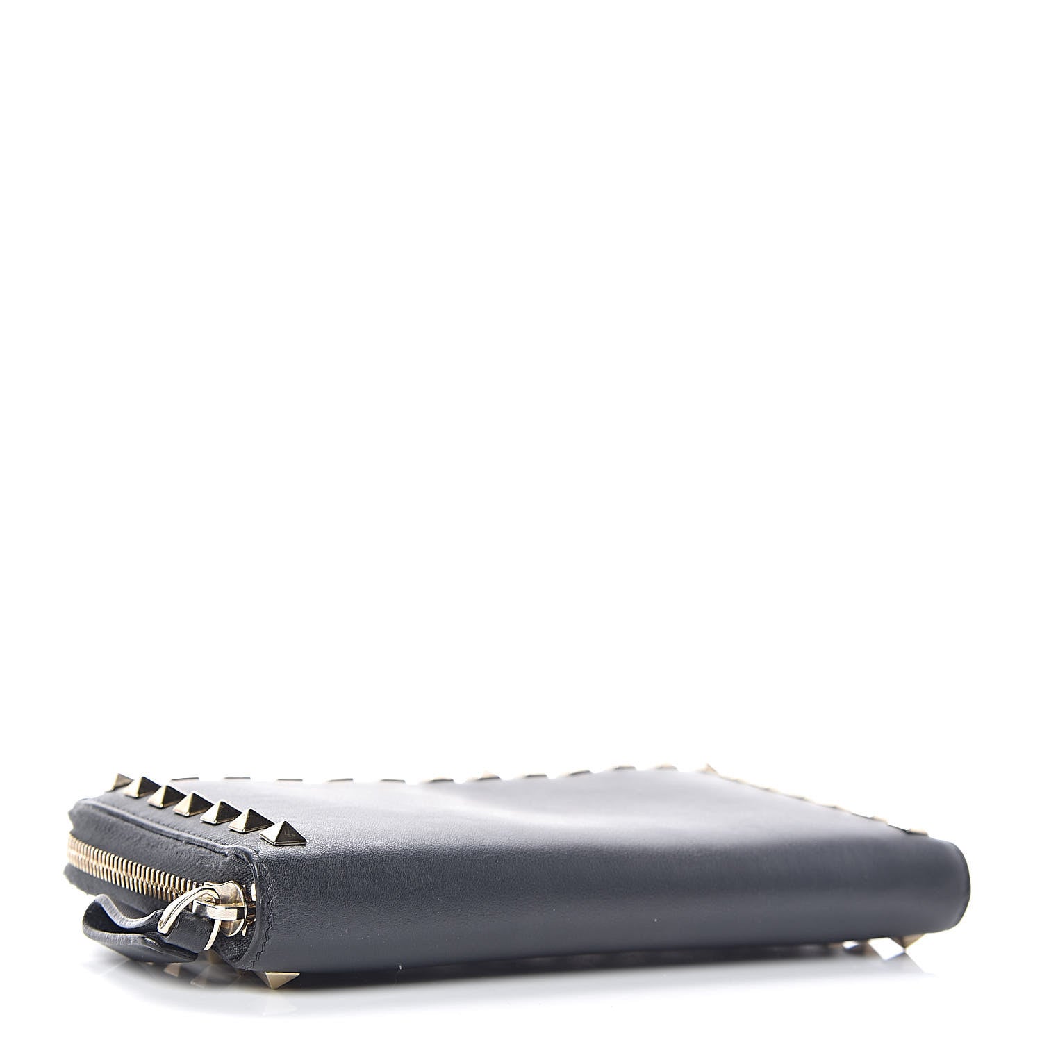 Valentino Garavani Calfskin Rockstud Zip Around Wallet Grey 4 of 7