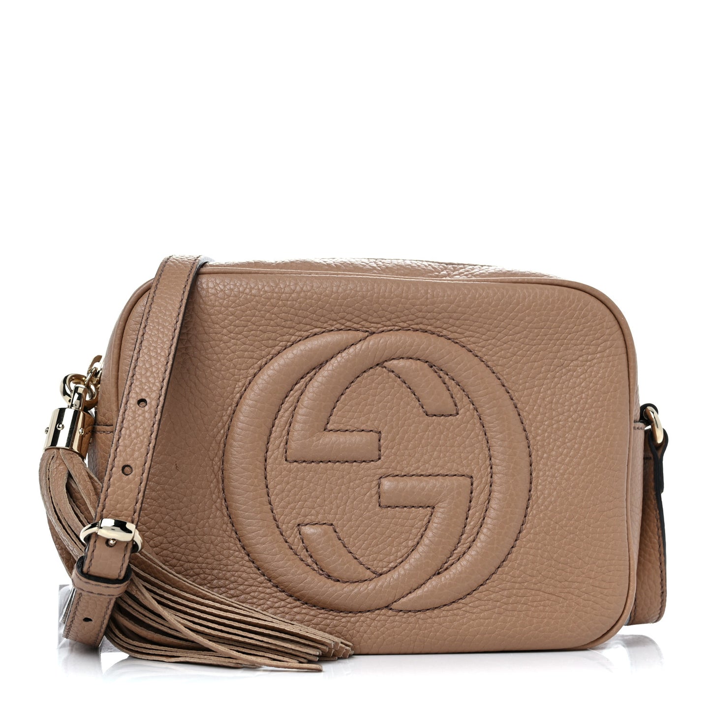 Pebbled Calfskin Small Soho Disco Bag Camelia