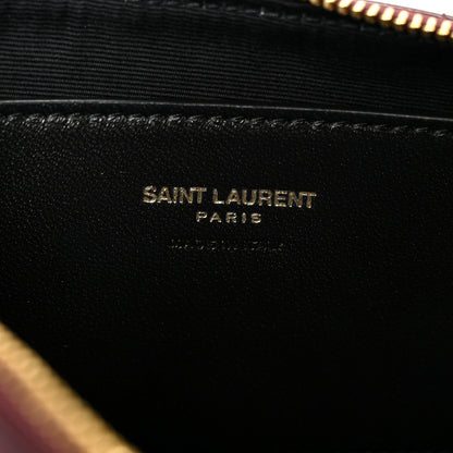 Saint Laurent Patent Calfskin Carre Quilted Cassandre Pouch On Chain Purple 6 of 8