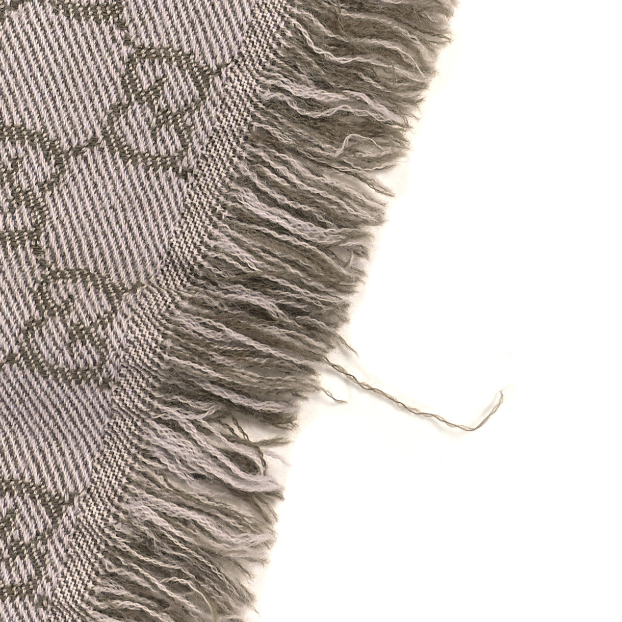 Wool GG Monogram Half GG Fringe Scarf Pink Beige