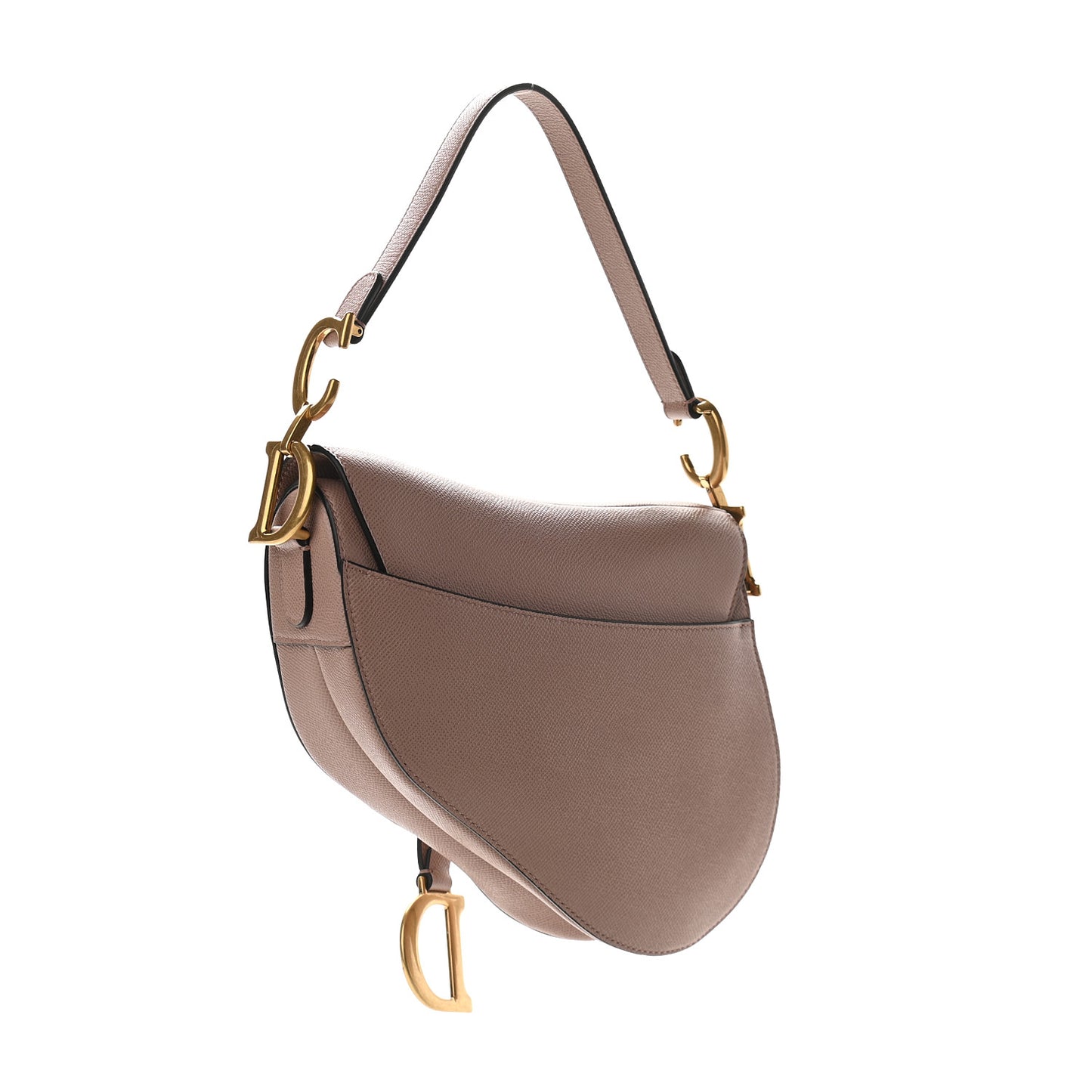 Grained Calfskin Saddle Bag Pink