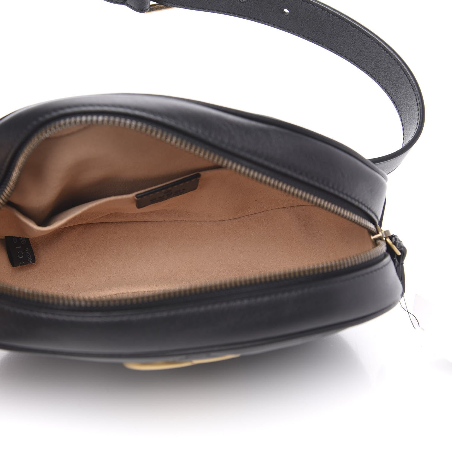 Gucci Calfskin Matelasse GG Marmont Belt Bag 75 30 Black 5 of 10