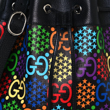 Gucci GG Supreme Monogram Psychedelic Bucket Bag Black 8 of 12