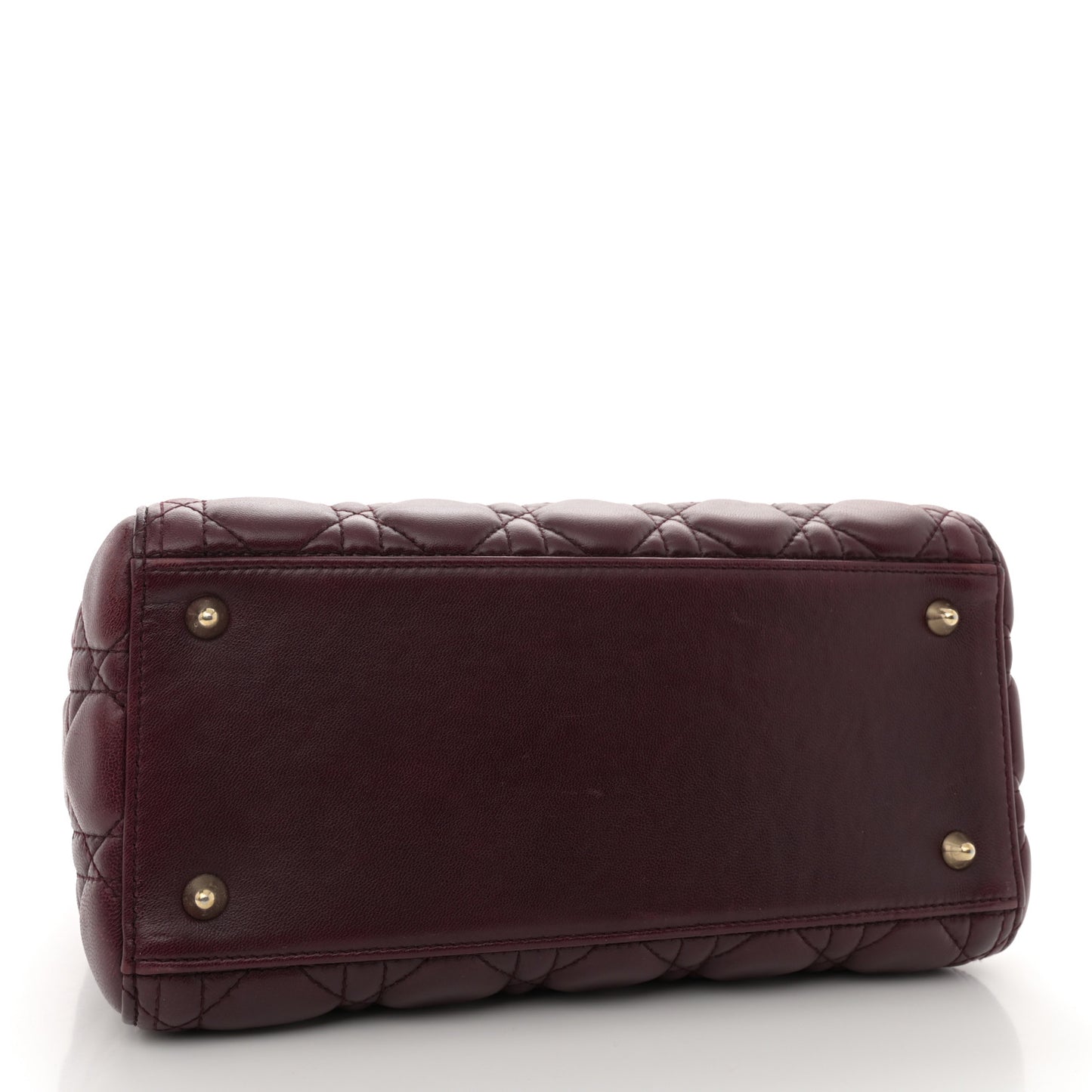 Lambskin Cannage Medium Lady Dior Burgundy
