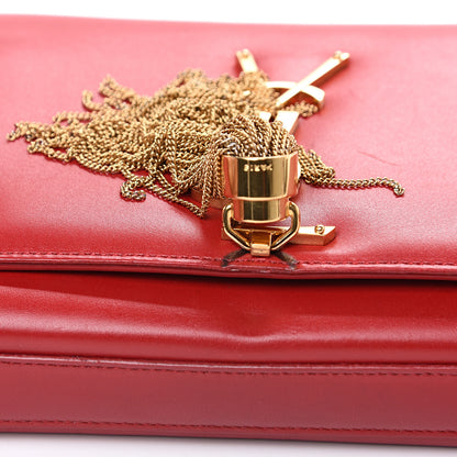Saint Laurent Calfskin Small Classic Monogram Kate Tassel Satchel Red 10 of 12