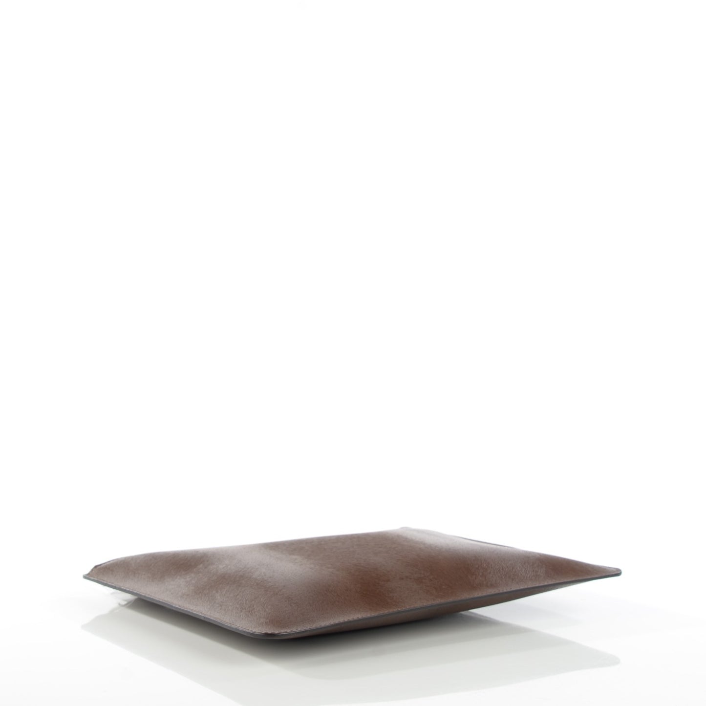 GIVENCHY Pony Hair Calfskin Embossed Large Zip Pouch Brown