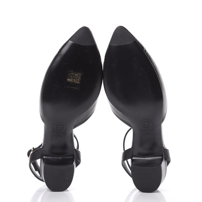 Chanel Goatskin Cap Toe CC Slingback Pumps 36 Black 5 of 10