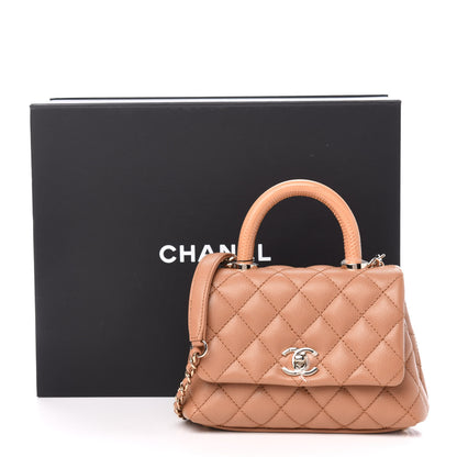 Chanel Caviar Lizard Embossed Quilted Extra Mini Coco Handle Flap Brown 11 of 11