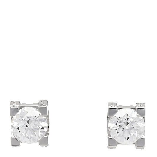 18K White Gold Diamond .49ctw C De Cartier Earrings