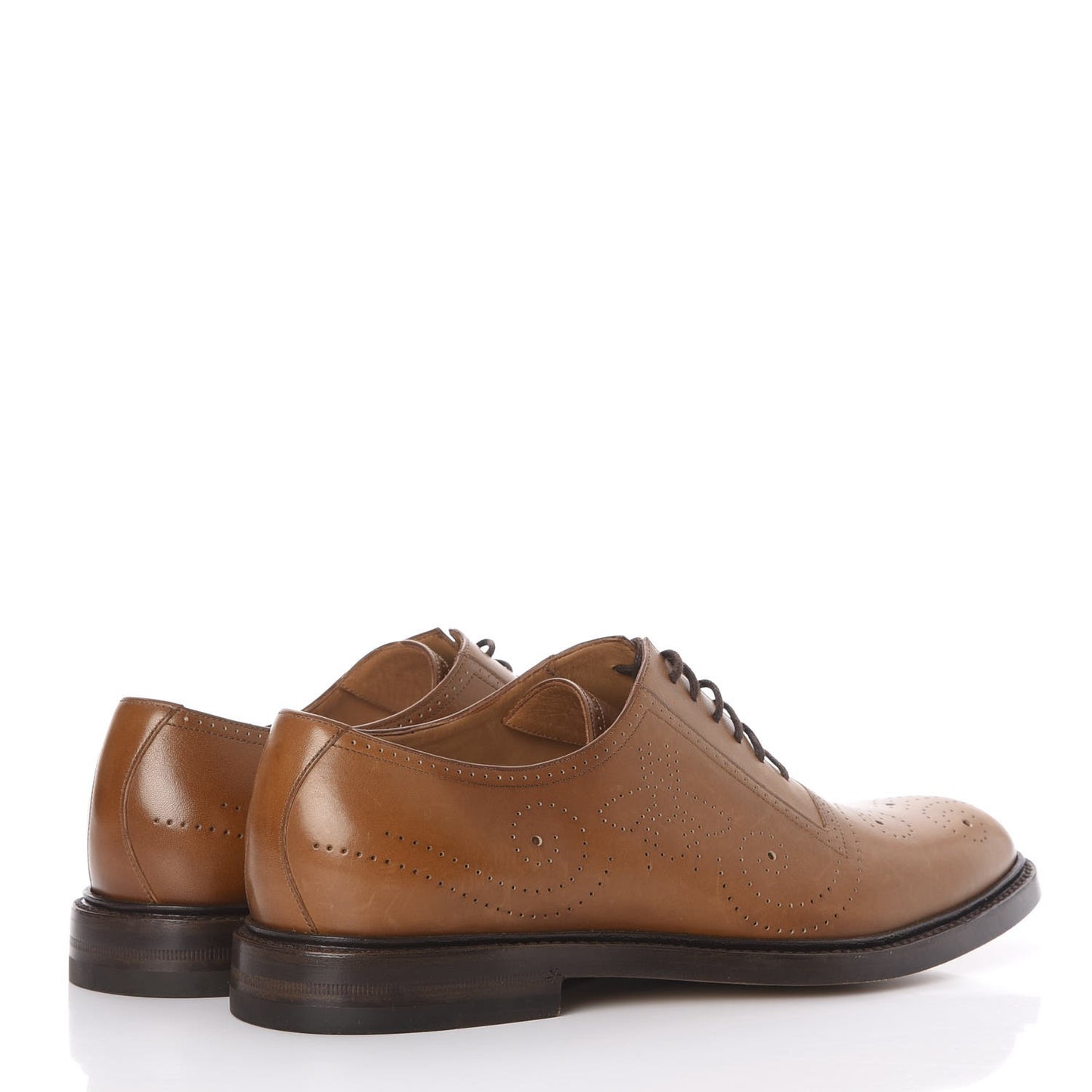 Calfskin Bee Perforated Mens Lace Up Oxfords 7 Brown