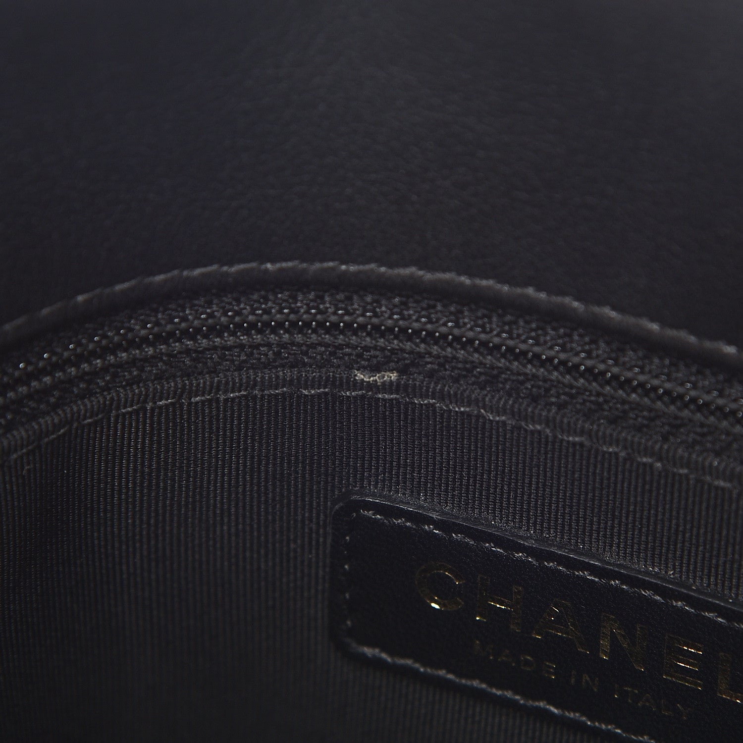 Chanel Grained Calfskin Elaphe Stitched Medium Chevron Chic Top Handle Flap Black 10 of 13