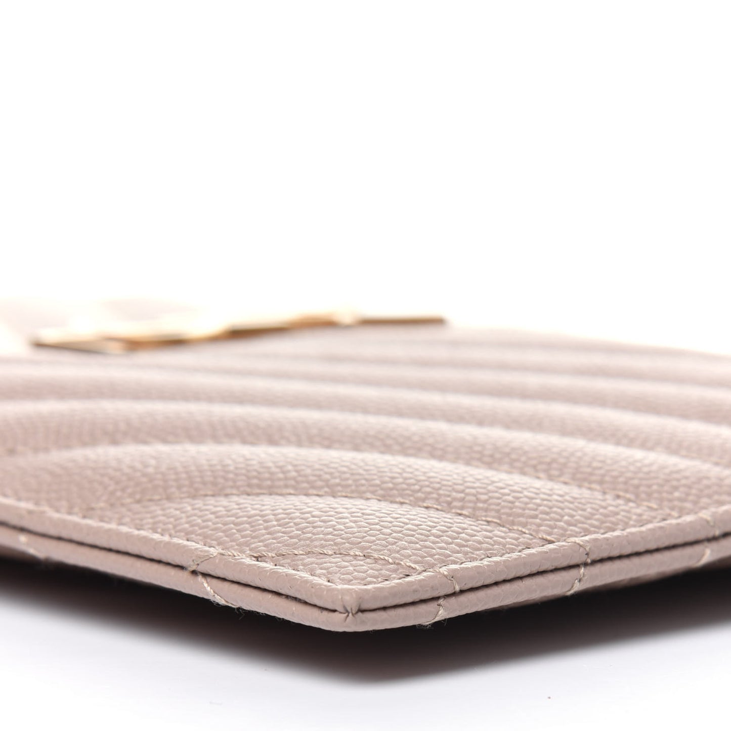 Grain De Poudre Chevron Monogram Bill Pouch Dark Beige