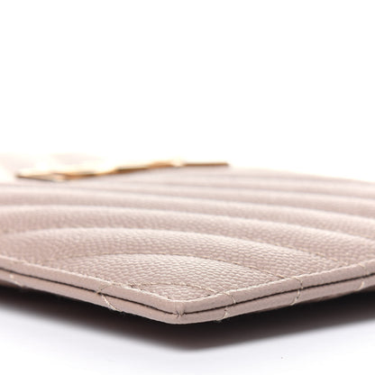 Saint Laurent Grain De Poudre Chevron Monogram Bill Pouch Dark Beige 9 of 11