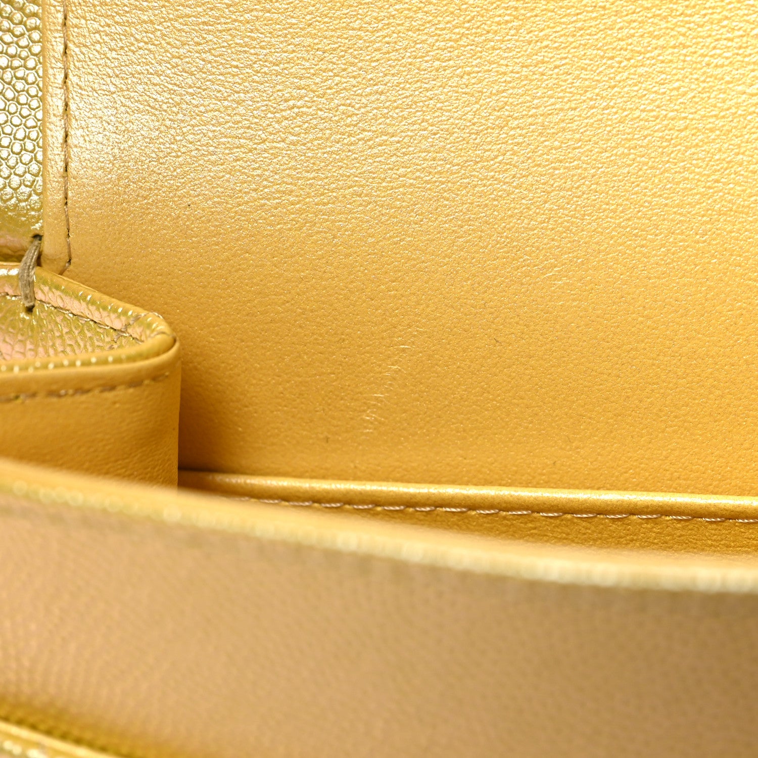 Chanel Iridescent Caviar Quilted Medium Double Flap Yellow 11 of 12