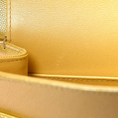 Chanel Iridescent Caviar Quilted Medium Double Flap Yellow 11 of 12