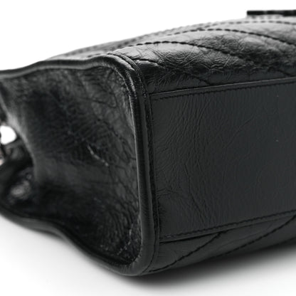 Saint Laurent Crinkled Calfskin Matelasse Monogram Medium Niki Shopper Tote Black 9 of 10