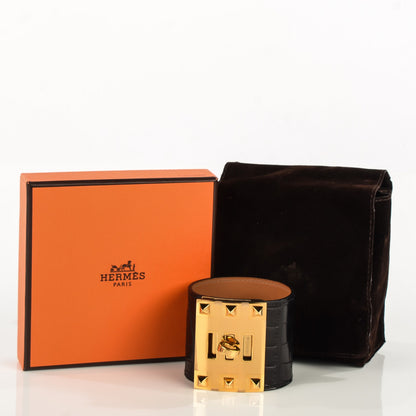 Hermes Matte Alligator Extreme Bracelet S Black 4 of 8