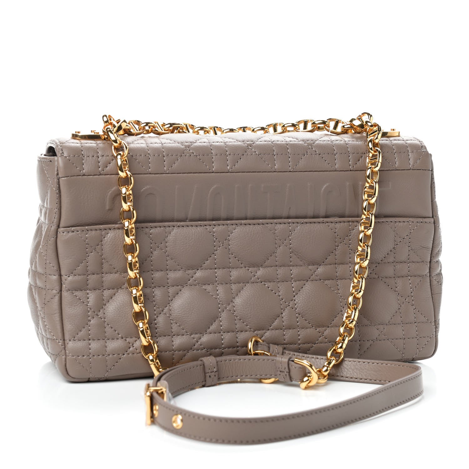 Christian Dior Lambskin Cannage Medium Caro Bag Warm Taupe 3 of 9