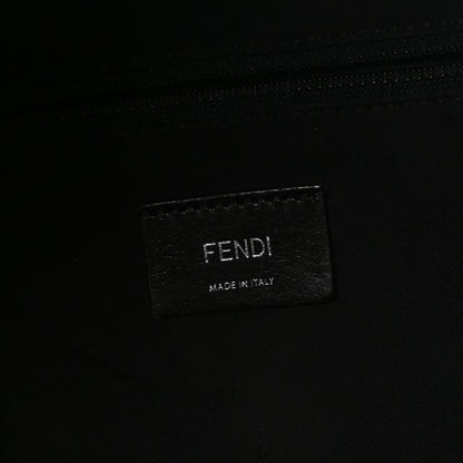 Fendi Nylon Vitello Liberty Crocodile Embossed Monster Eyes Pouch Pocket Backpack Navy 5 of 12