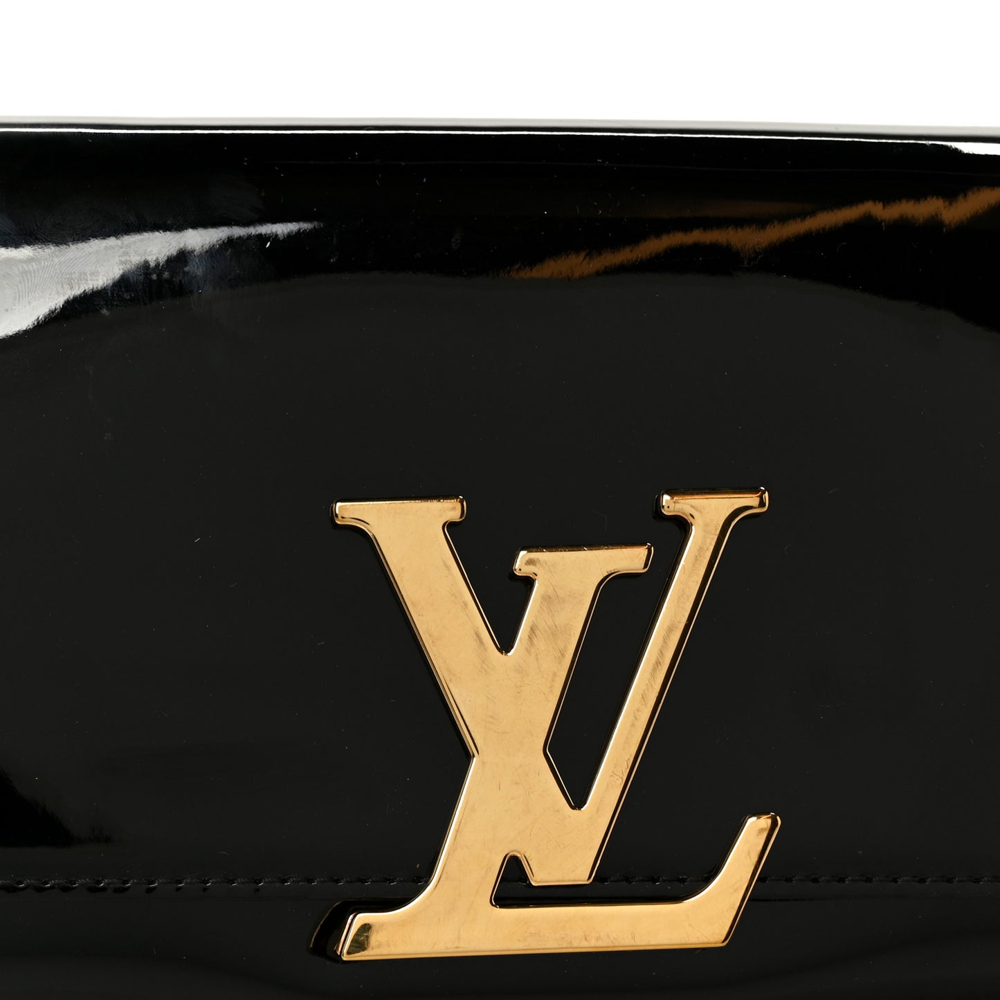 Patent Louise Clutch Black