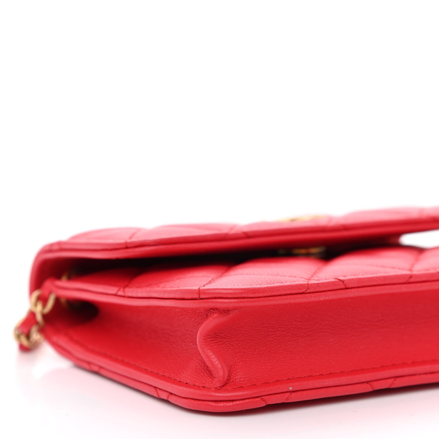 Chanel Lambskin Quilted Pearl Crush Clutch With Chain Red 10 of 12