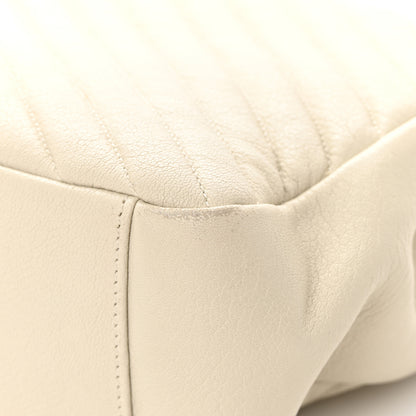 Saint Laurent Sheepskin Matelasse Chevron Monogram Large College Satchel Cream Soft 10 of 18
