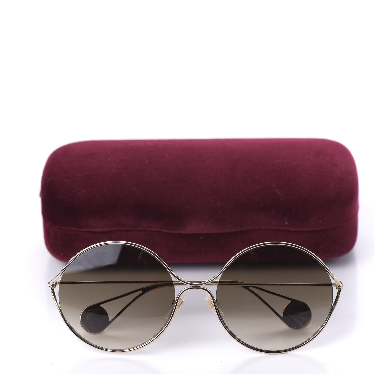Gucci Round Pearl Tip Sunglasses GG0253S Gold 8 of 8
