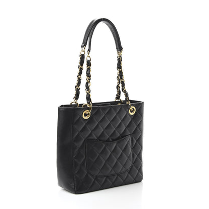Chanel Caviar Quilted Petit Shopping Tote PST Black 3 of 10
