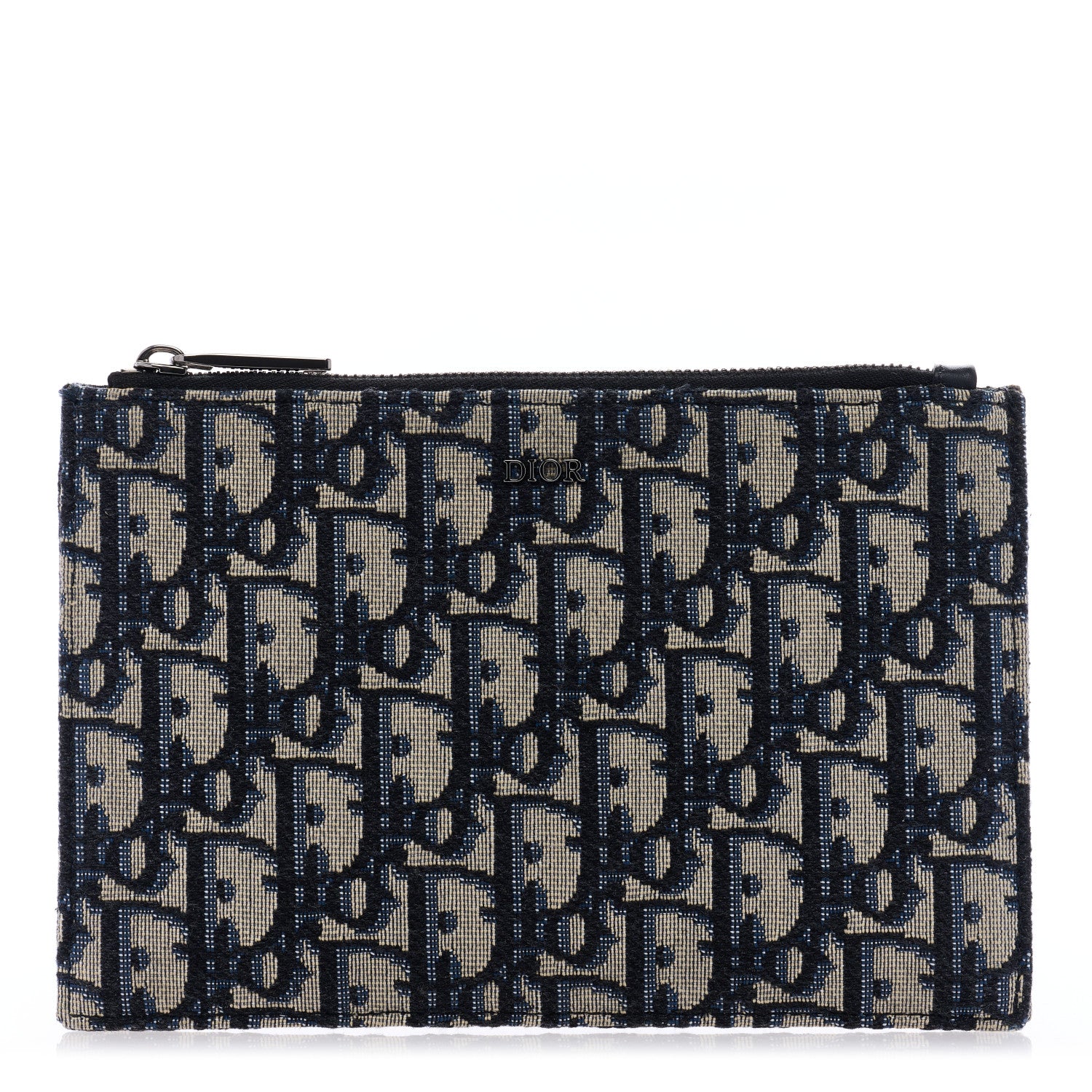 Christian Dior Oblique Zipped Pouch Clutch Blue 1 of 7