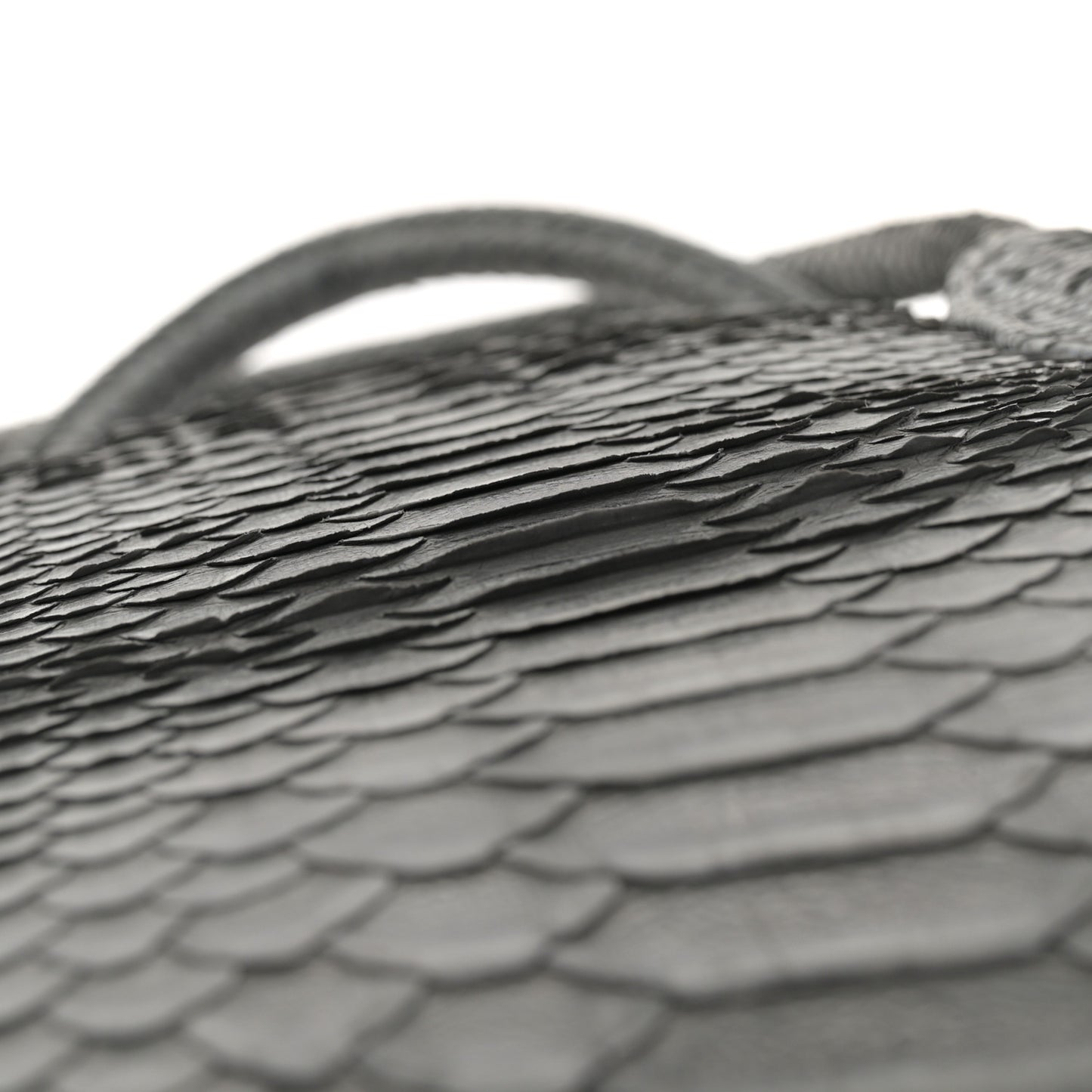 Snakeskin Executive Cerf Shopper Tote Grey