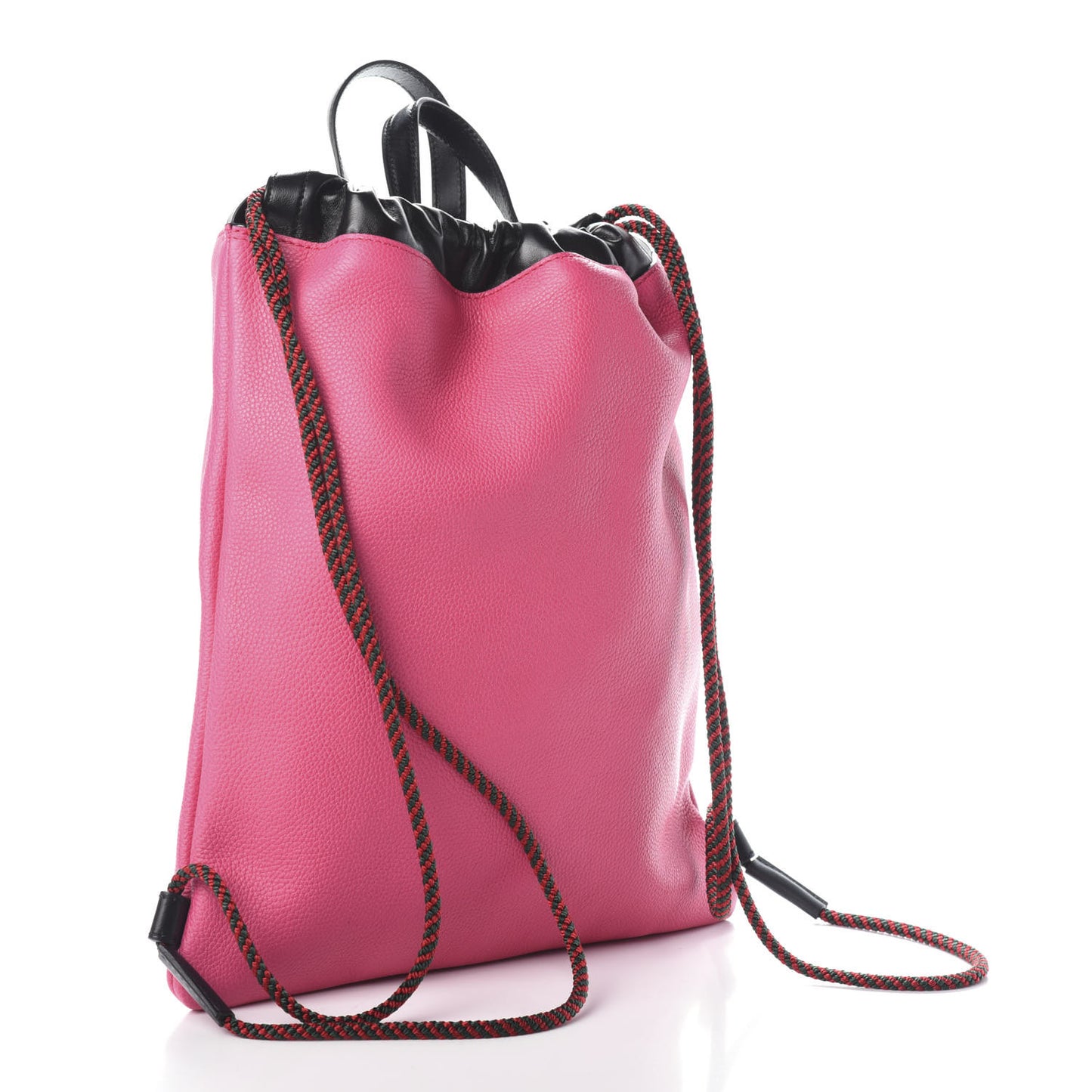 Grained Calfskin Logo Drawstring Backpack Box Pink Green Black