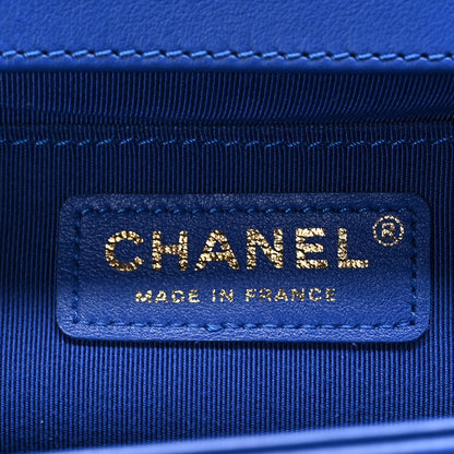 Chanel Calfskin Chevron Quilted Medium Boy Flap Blue 6 of 10