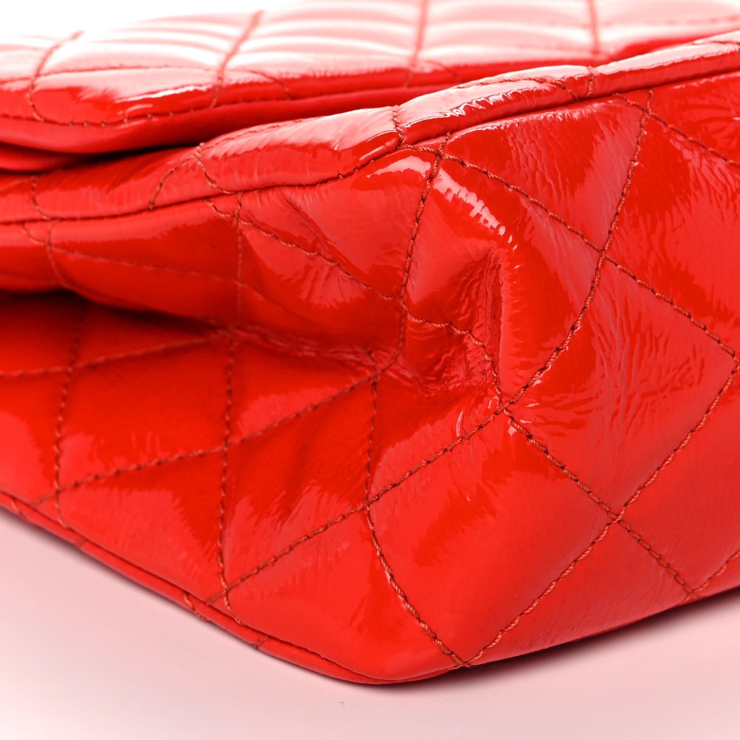 Chanel Distressed Patent Quilted 2.55 Reissue 227 Flap Red 8 of 14