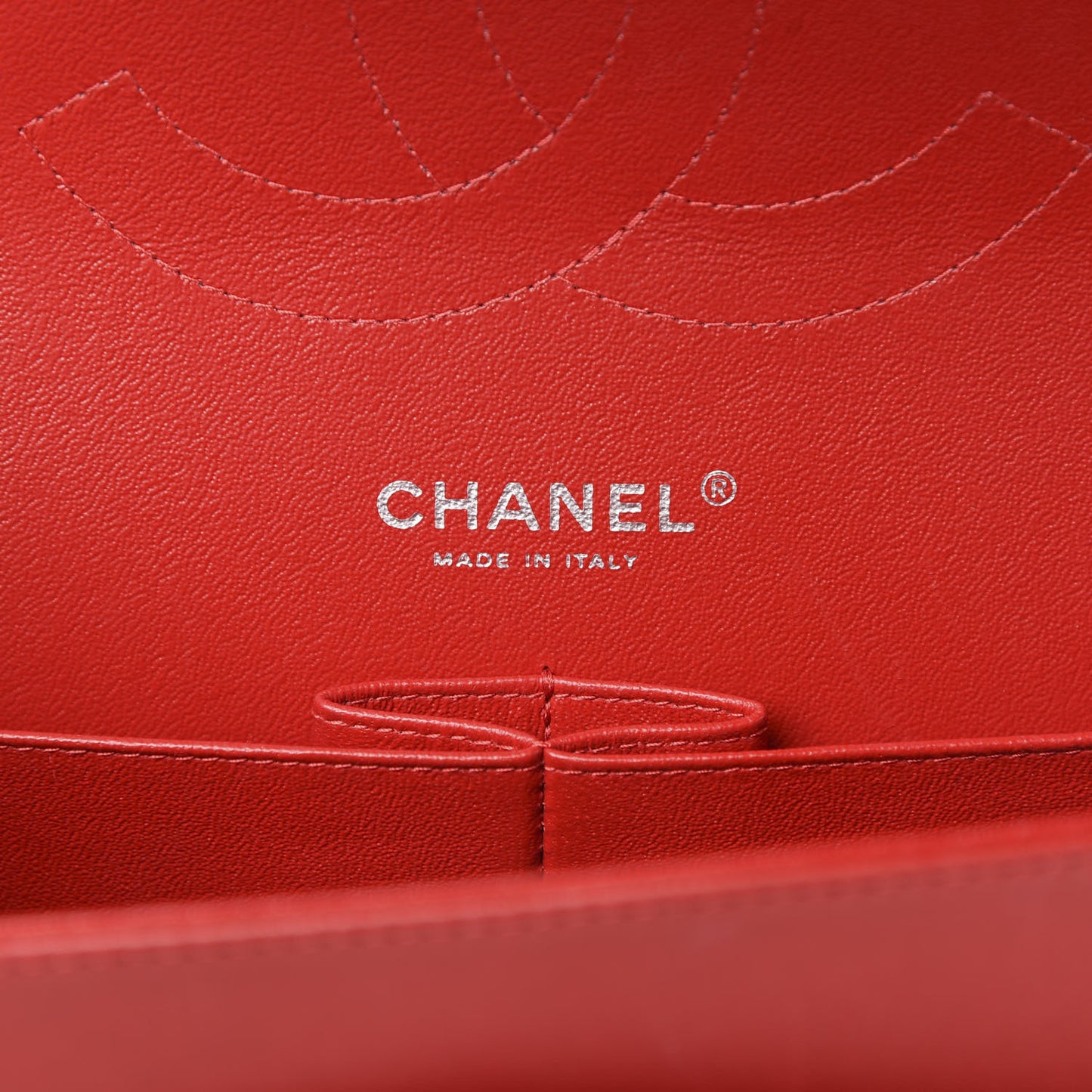 Lambskin Quilted Jumbo Double Flap Red