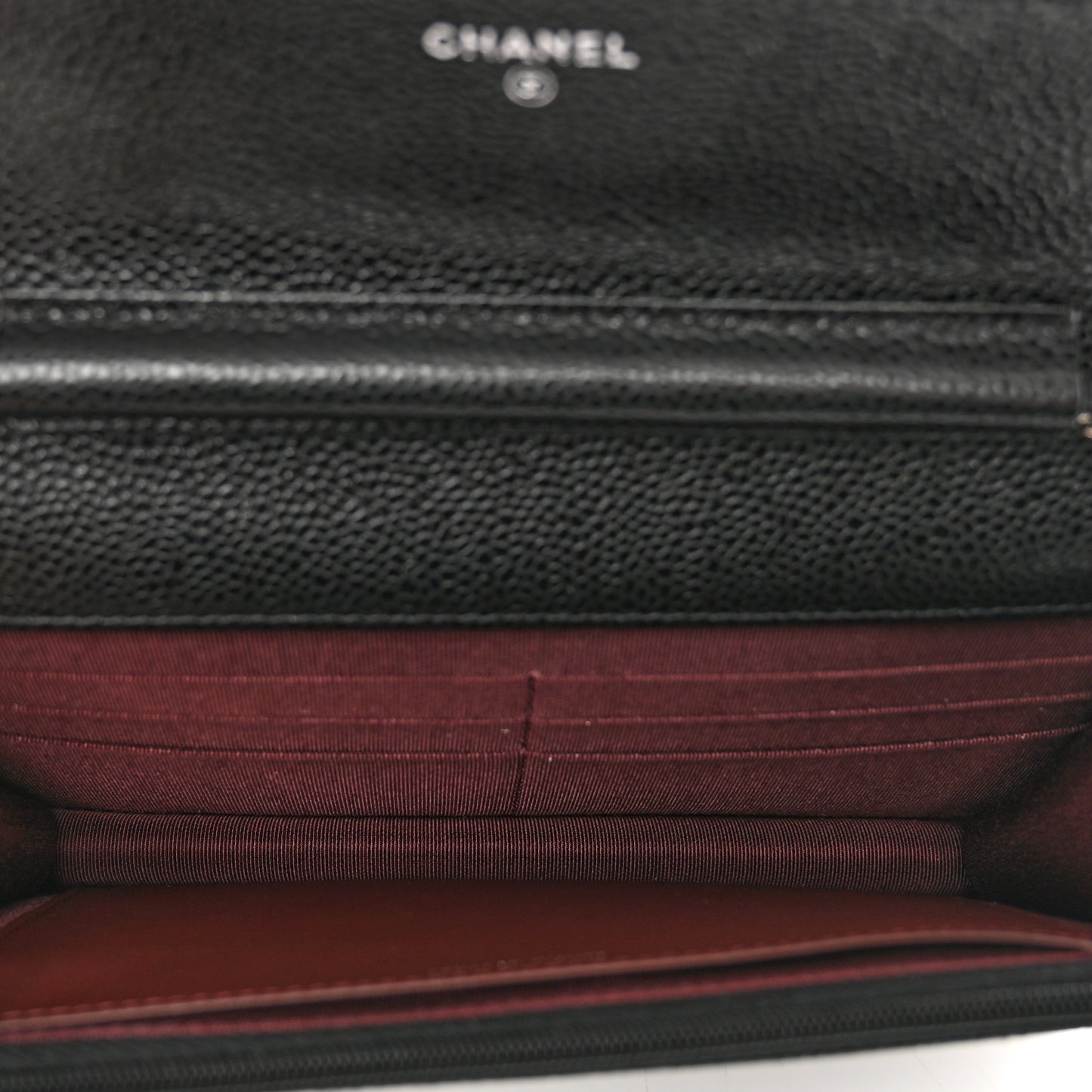 Caviar Quilted Wallet on Chain WOC Black