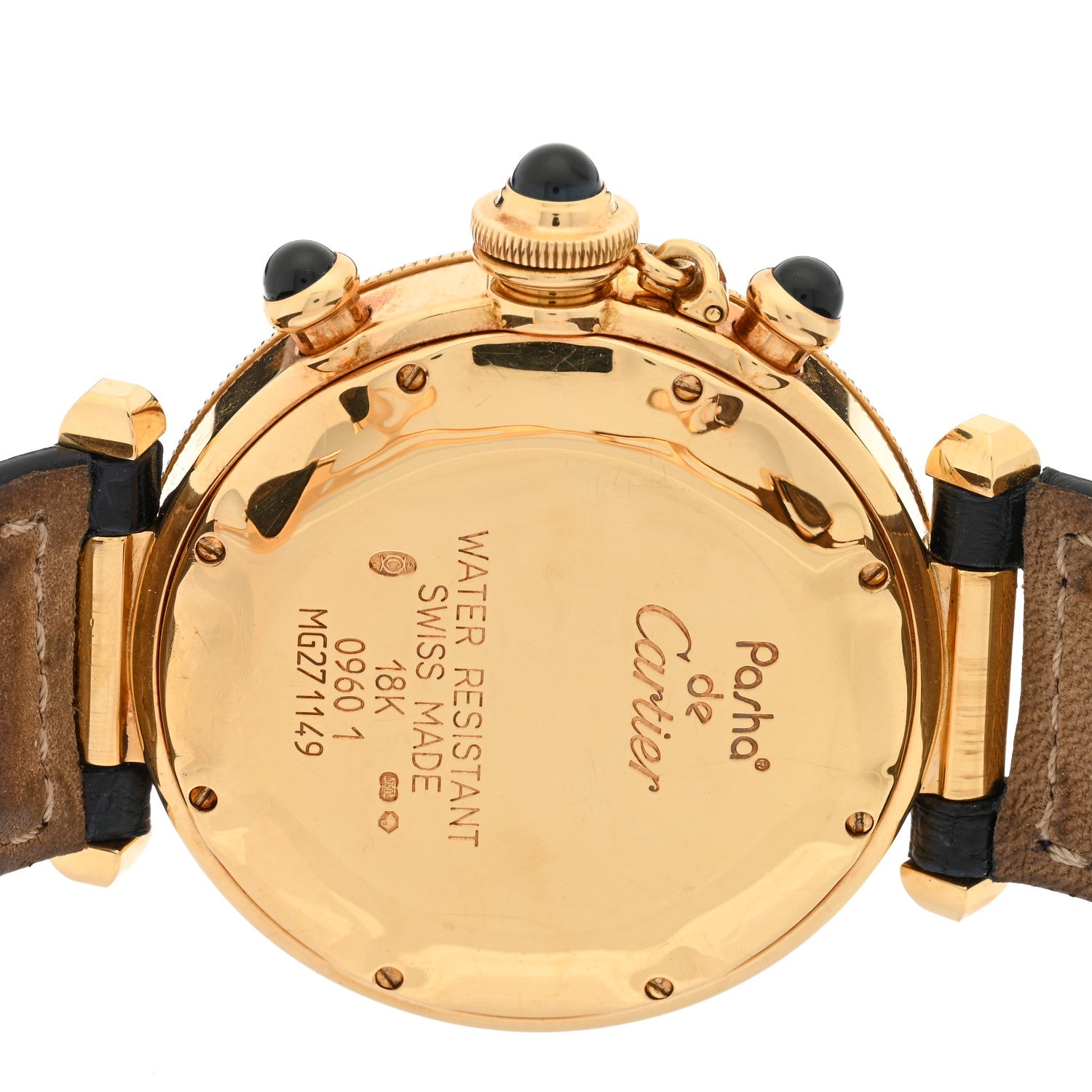 Cartier 18K Yellow Gold Alligator 38mm Pasha Chronograph Quartz Watch 4 of 4