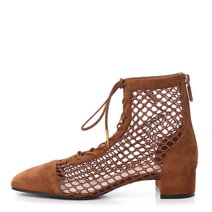 Christian Dior Suede Resille Naughtily-D 30mm Ankle Boots 36 Golden Brown 1 of 10